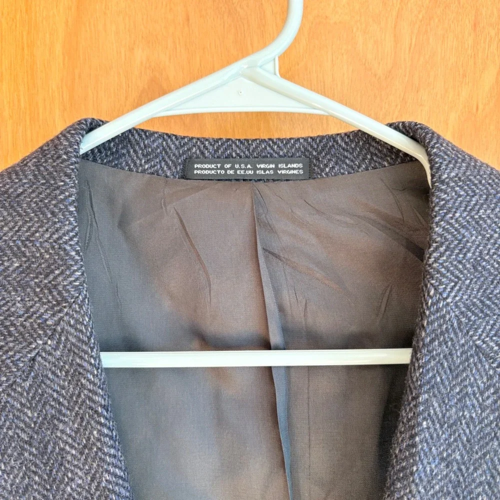 Townscraft Mens Blazer Sport Coat Herringbone Wool Blend Dark‎ Gray Classic Fit